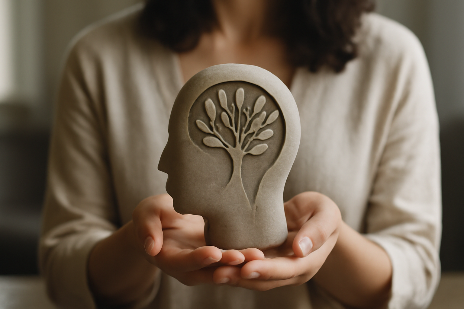 Therapist and client in a calm room explore mindfulness for holistic wellbeing.