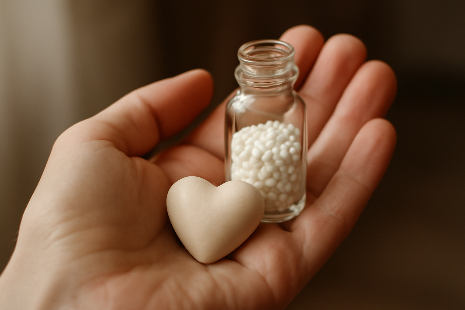 Blog post: Understanding Homeopathy for Anxiety Care: A Practical Guide; calm scene with remedies.