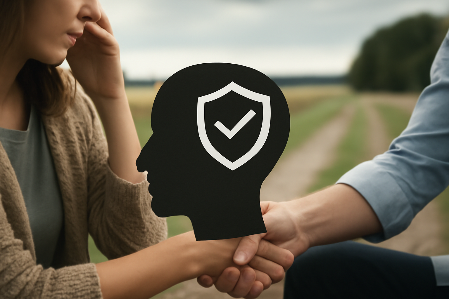 ARMHS worker in a rural home or community setting provides mental health support to a client.