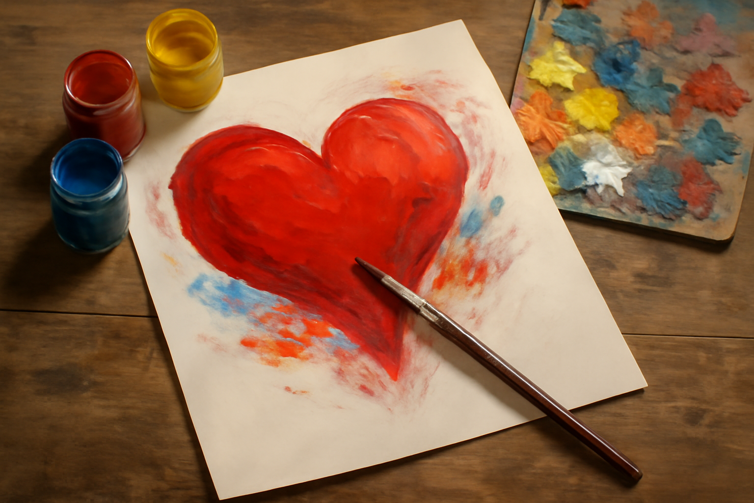 Person paints and journals in a studio, showing healing through creative practice in a blog post.