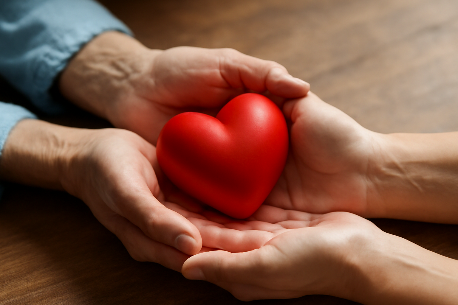A caregiver supports an elderly person in calm practice for emotional recalibration in caregiving.