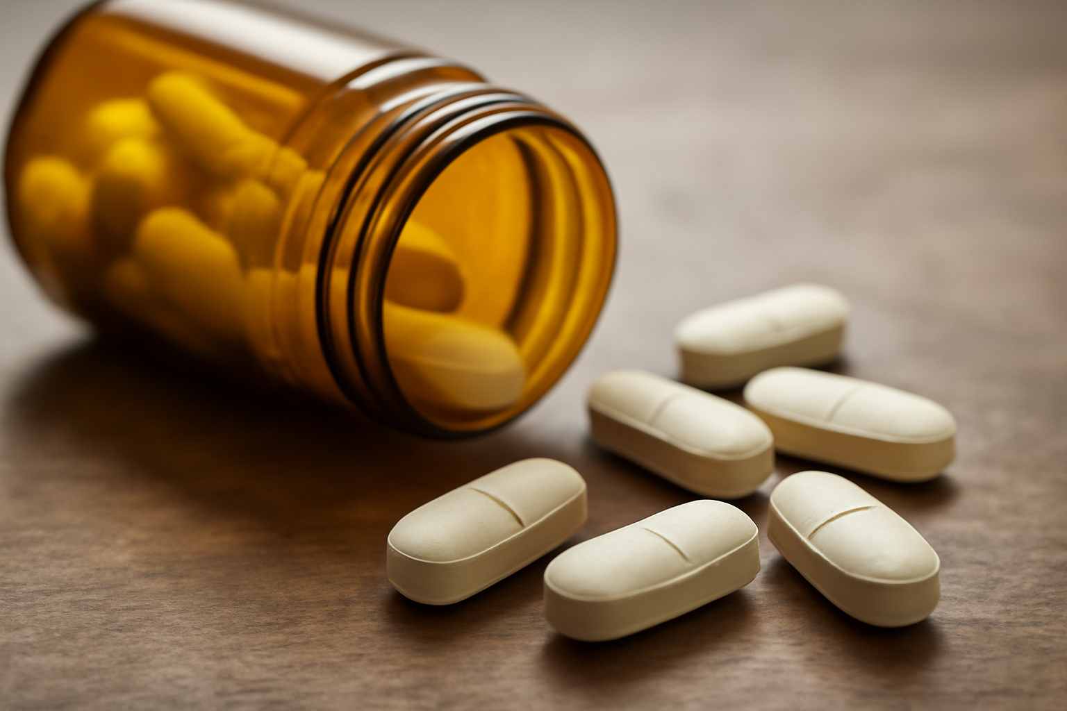 Pill bottle beside a guide titled Chlorpromazine Thorazine: uses, side effects, dosing
