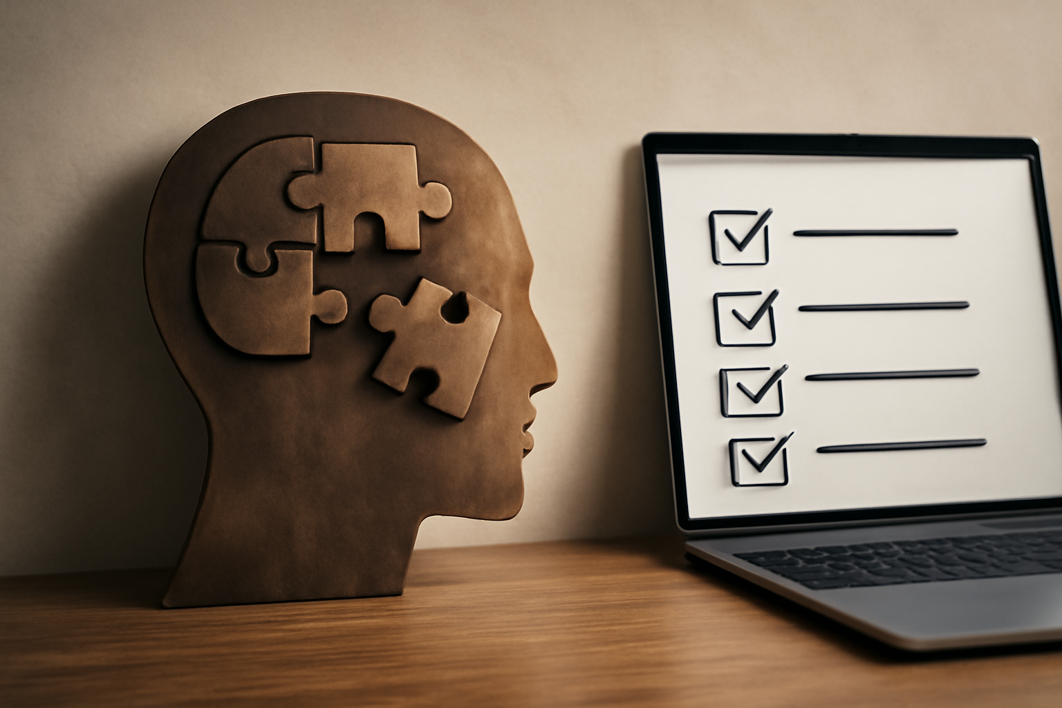 Therapist with laptop and client charts; How to Choose Psychologist Practice Management Software.