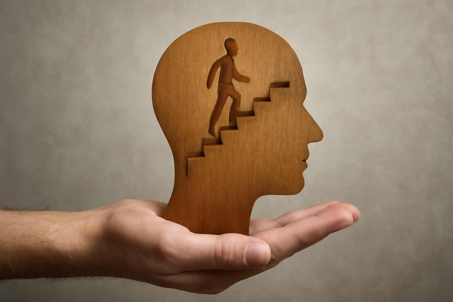 Calm person sits with a notebook next to Cognitive Behavioral Therapy for Depression: A Practical Guide.