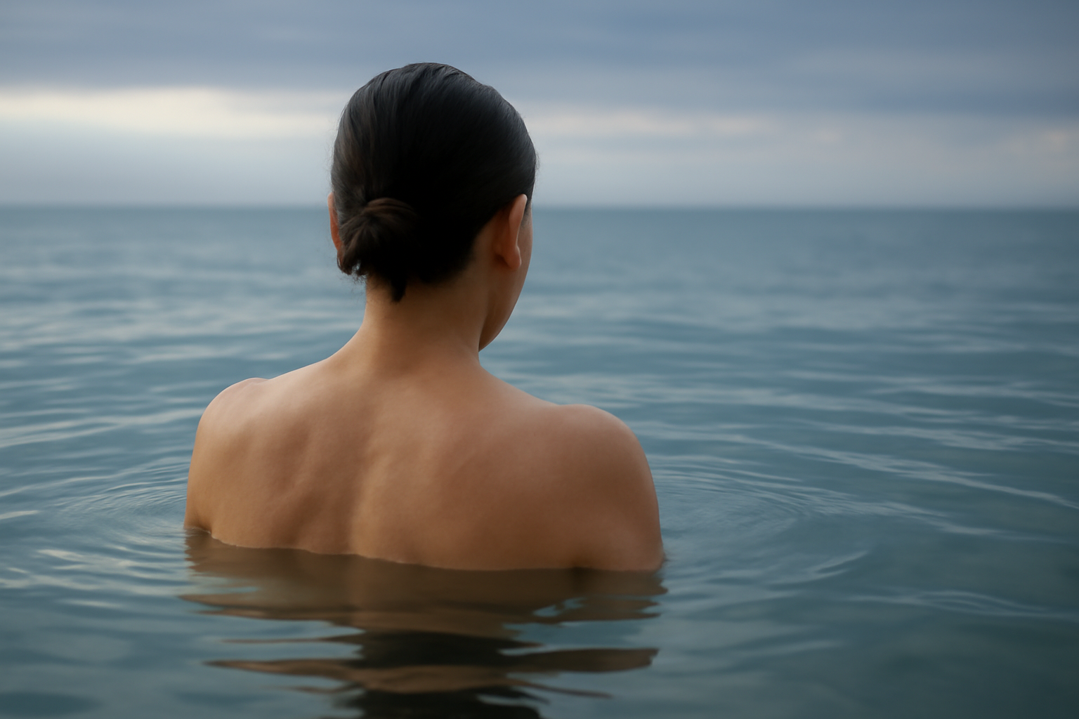 Person about to plunge into icy water; topic: Cold Water Therapy for Mood and Depression.
