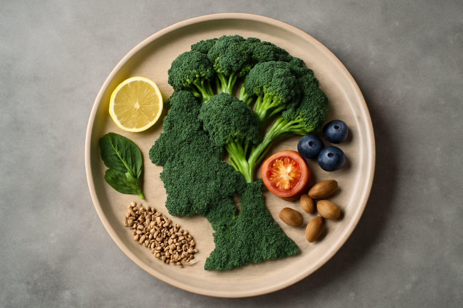 Fruits, brain diagram, and notebook accompany the Holistic Nutritionists Guide to Mental Health Support