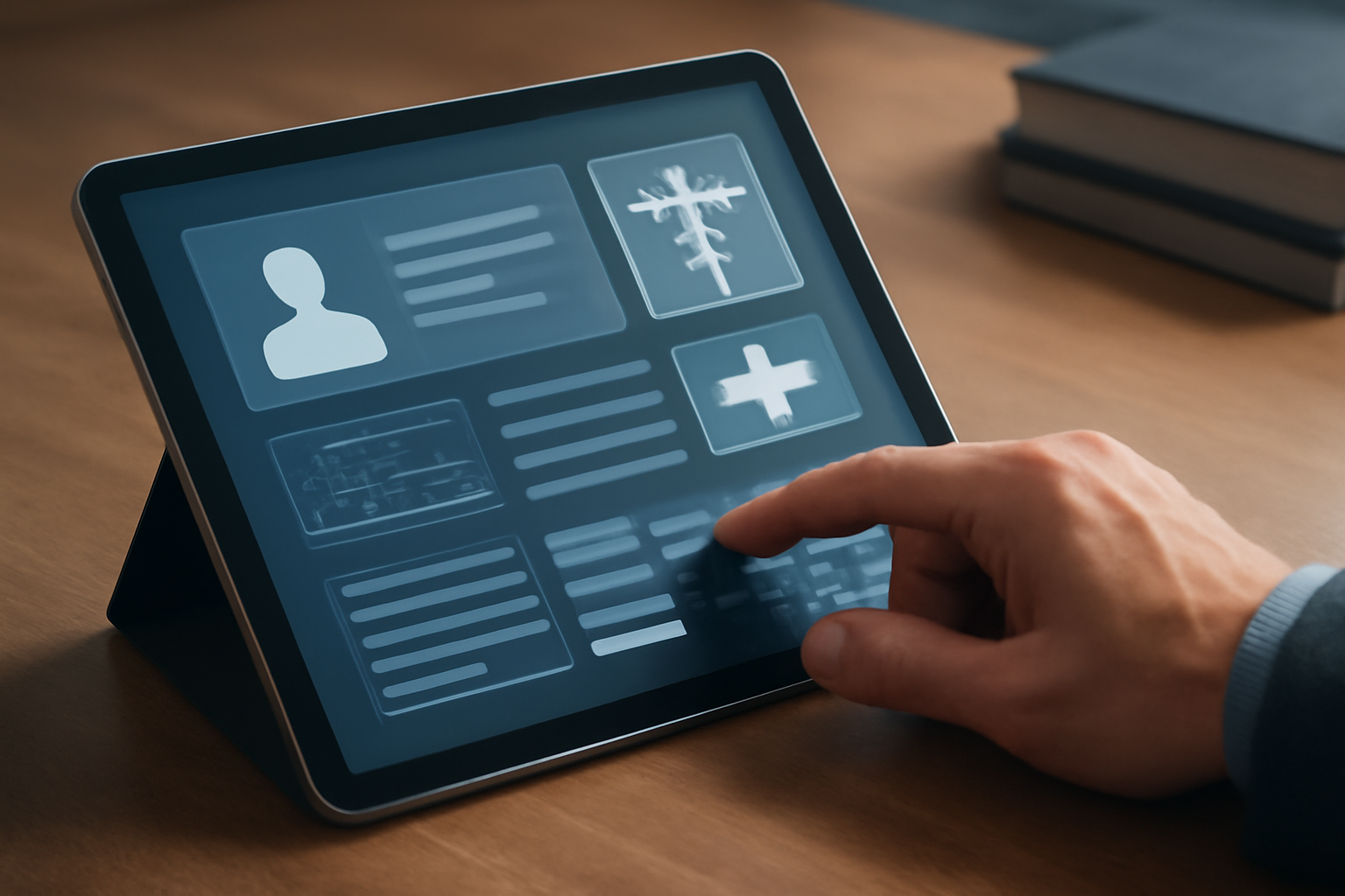 Therapist using EHR on laptop and tablet to boost efficiency — Choosing the Right EHR for Therapists.