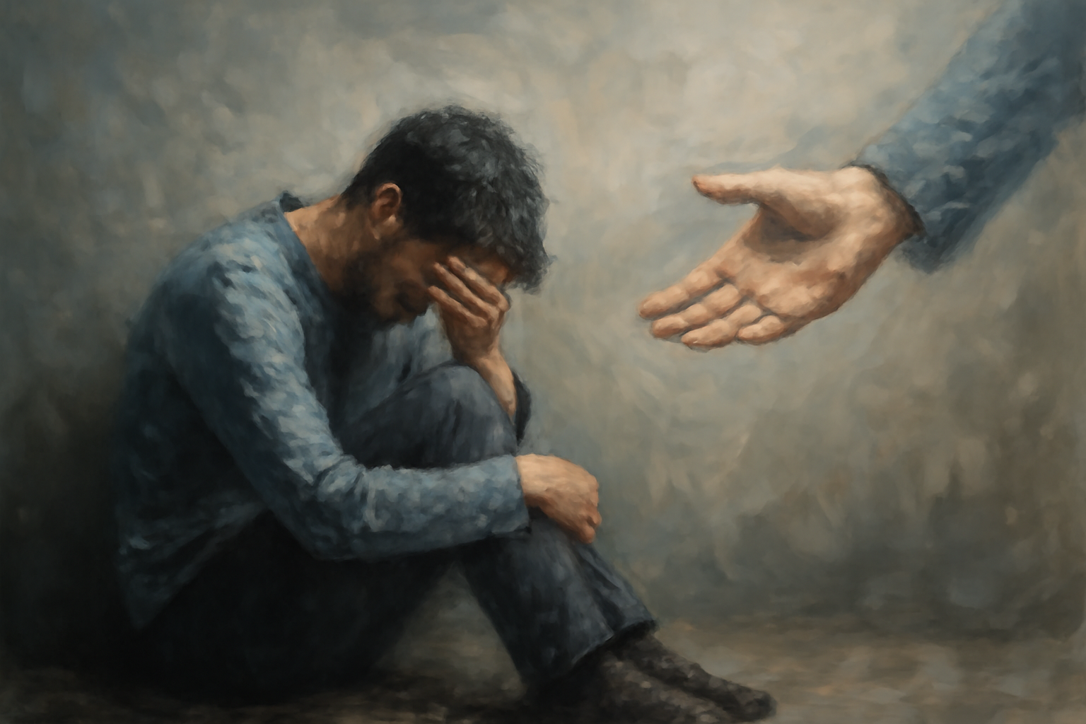 Illustration for a blog post on depression signs and next steps: help, assessment and treatment.