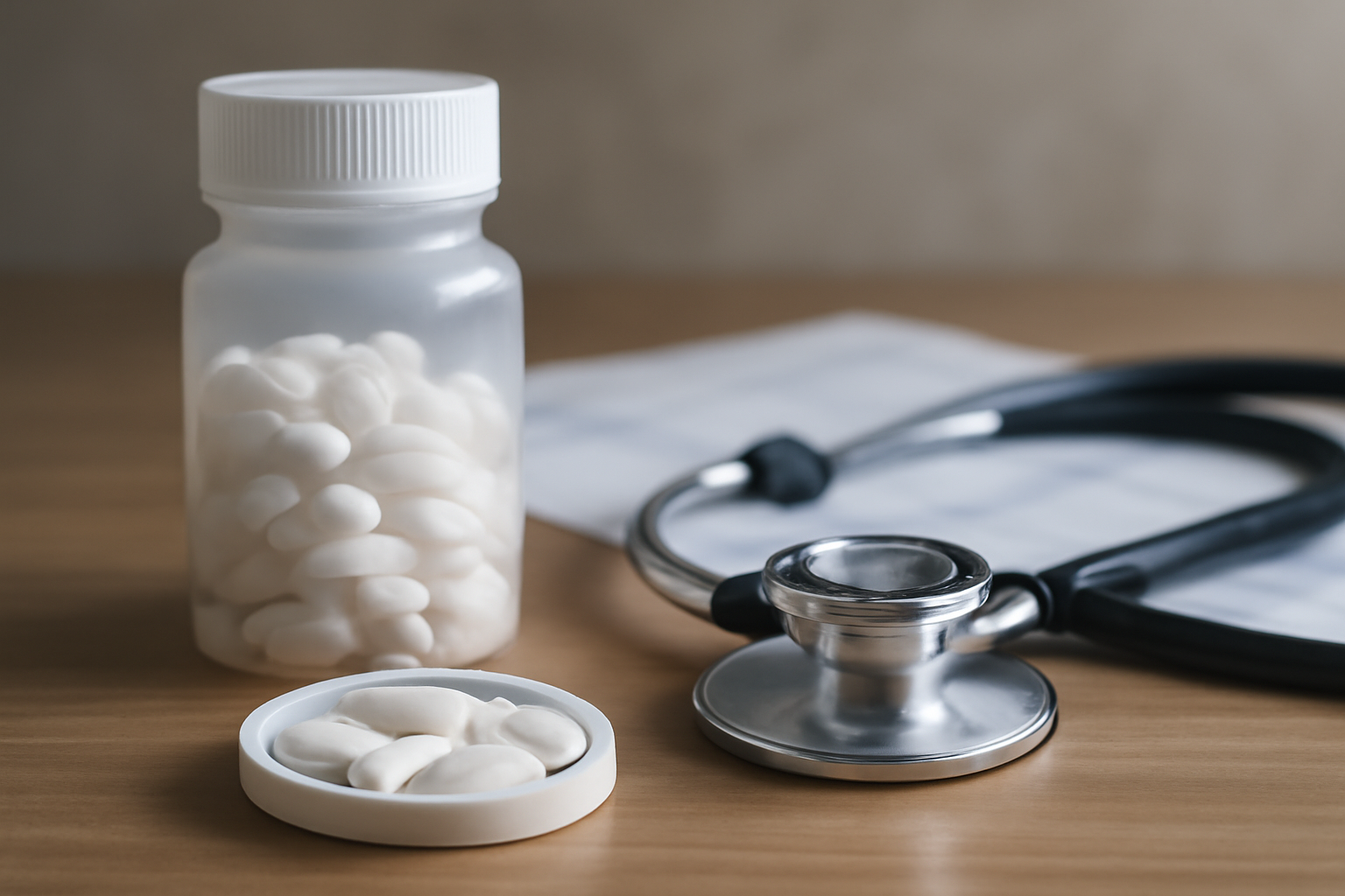 Blog post cover: gabapentin uses, dosing, side effects, and safety monitoring with pills and chart.