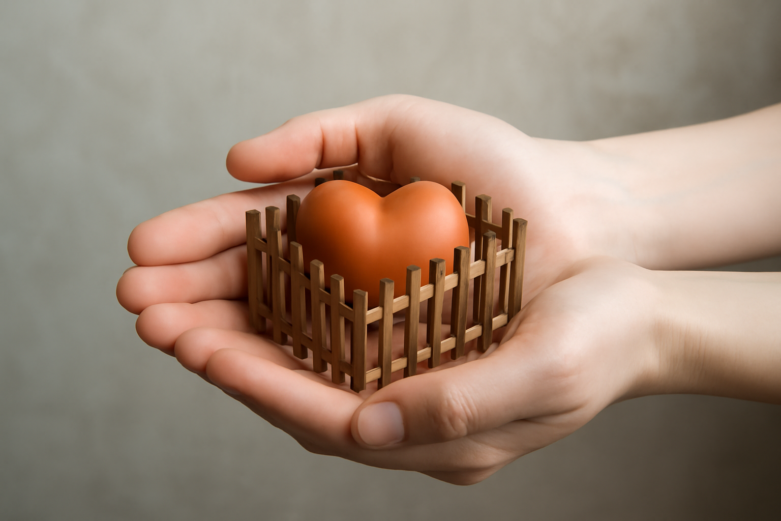 Person sits peacefully with boundary notes, reflecting on emotional safety for adapting childhood.