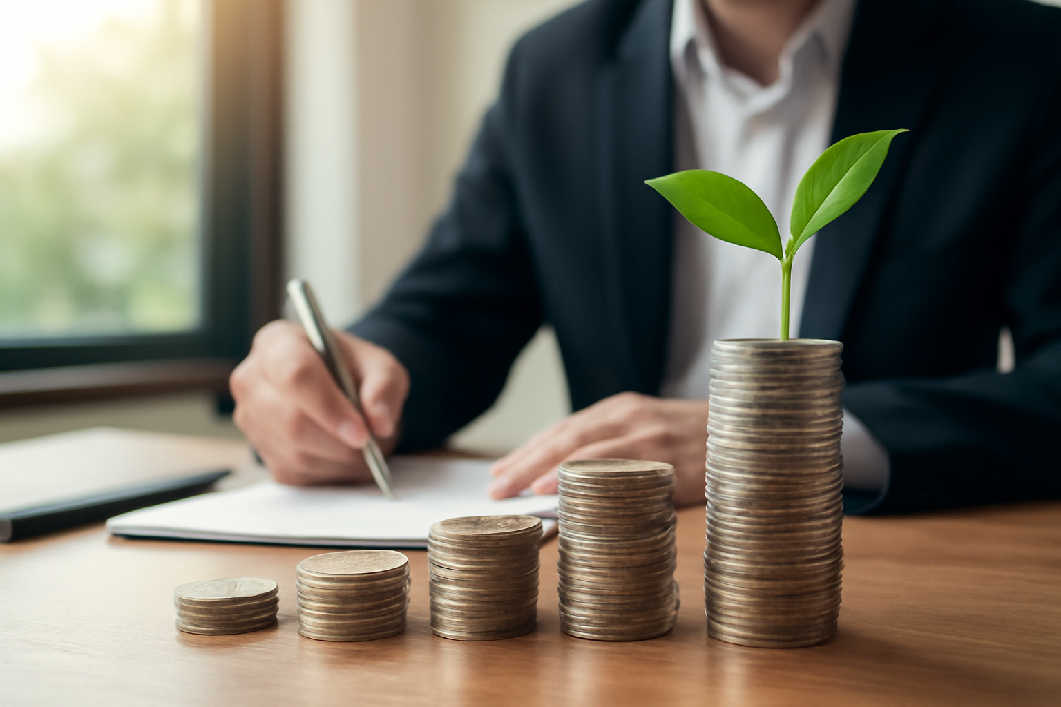 Therapist and client in a cozy office with growth charts; Strategic Growth Guide for Sustainable Therapy Practices.