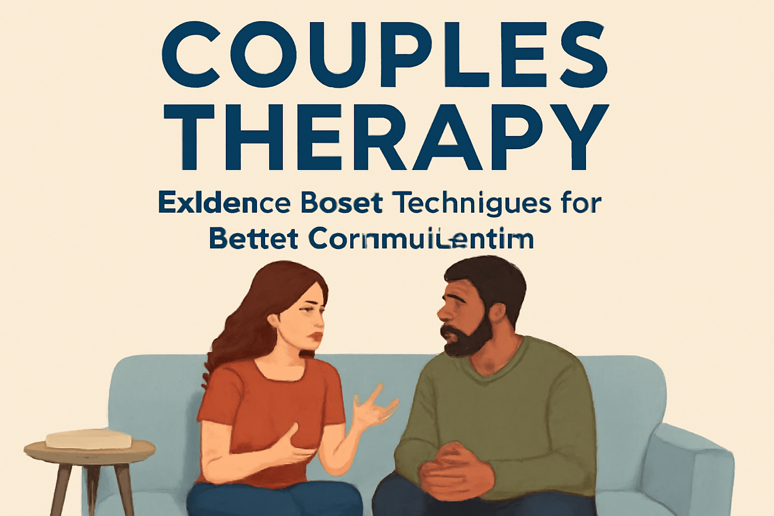 Couple in therapy applying evidence-based communication; blog post on better dialogue.