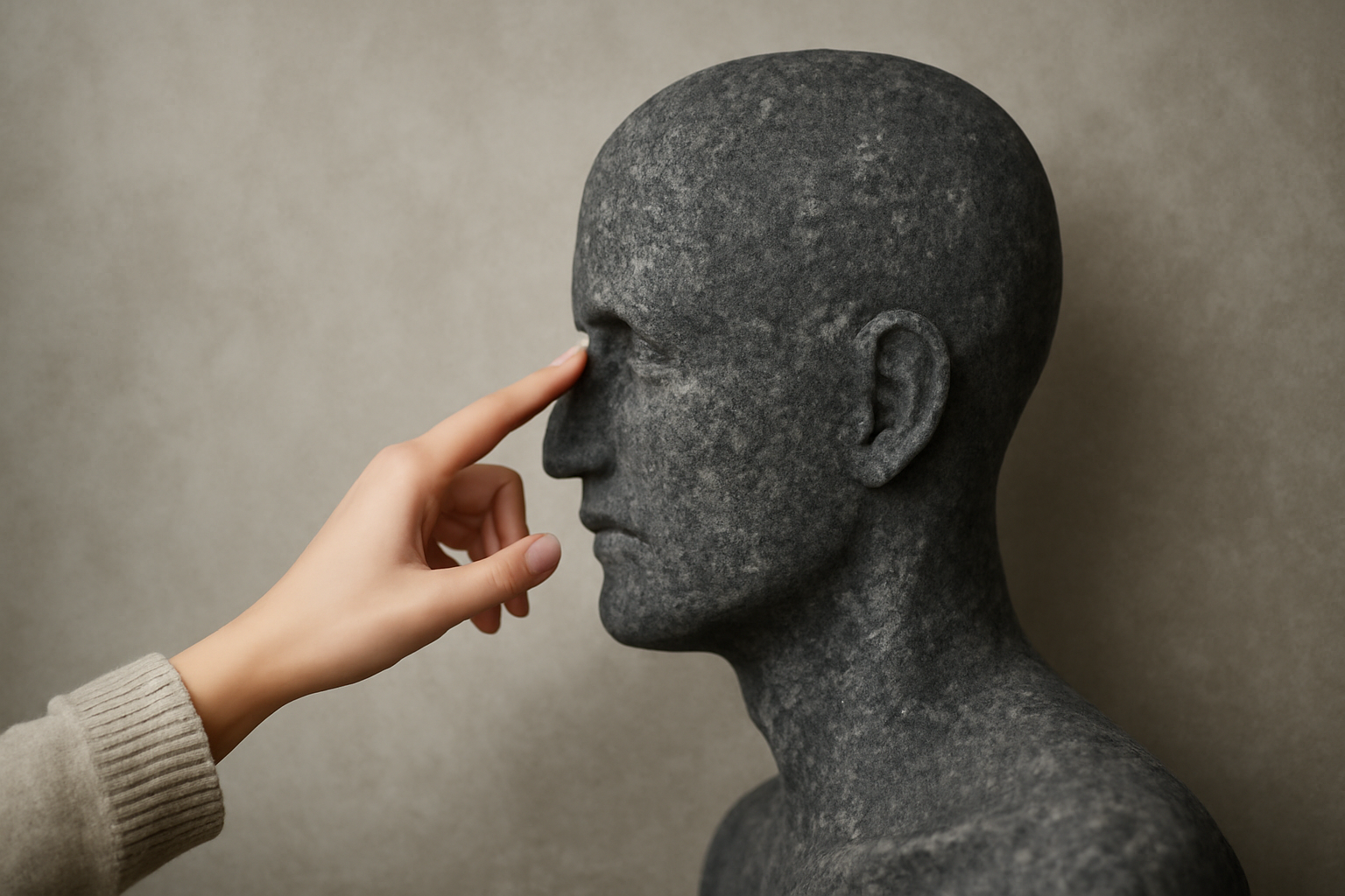 Therapy session: a person speaks openly to overcome chronic self-doubt and impostor feelings.