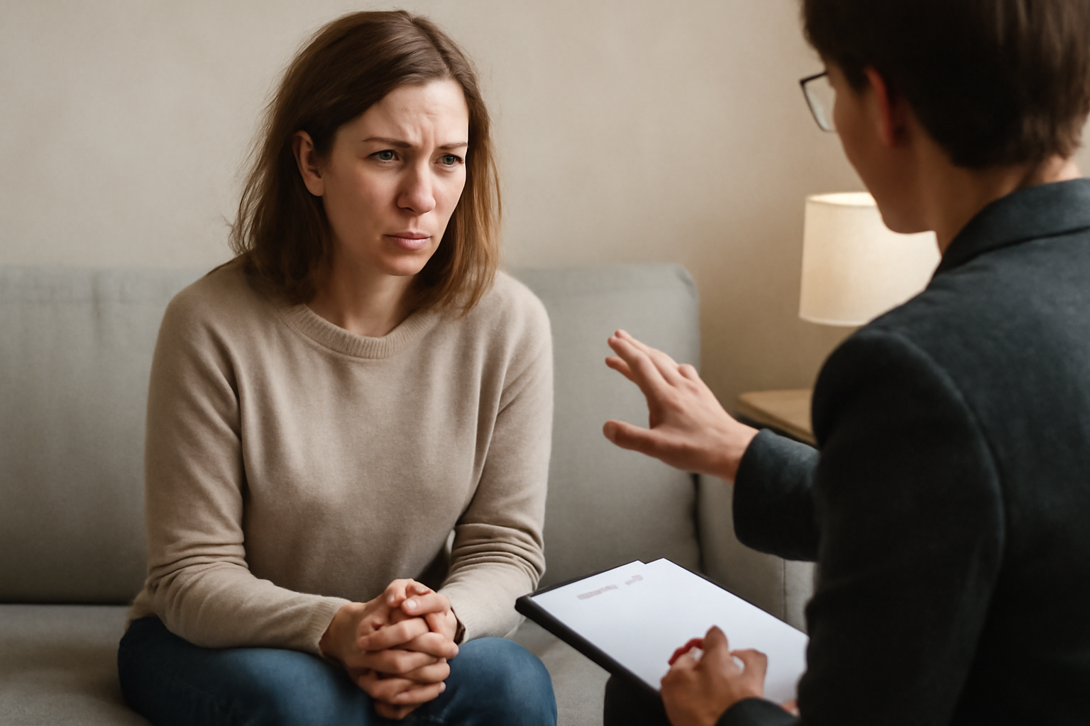 Therapist guides client through exposure for anxiety; blog post on core principles and methods.