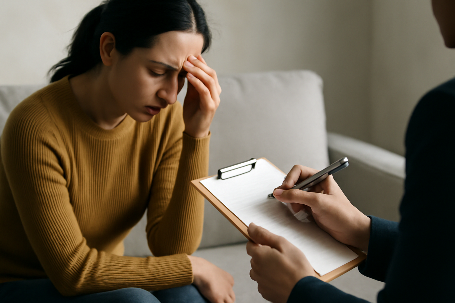 Person sits in contemplation, addressing fear of disappointing others and building inner worth.