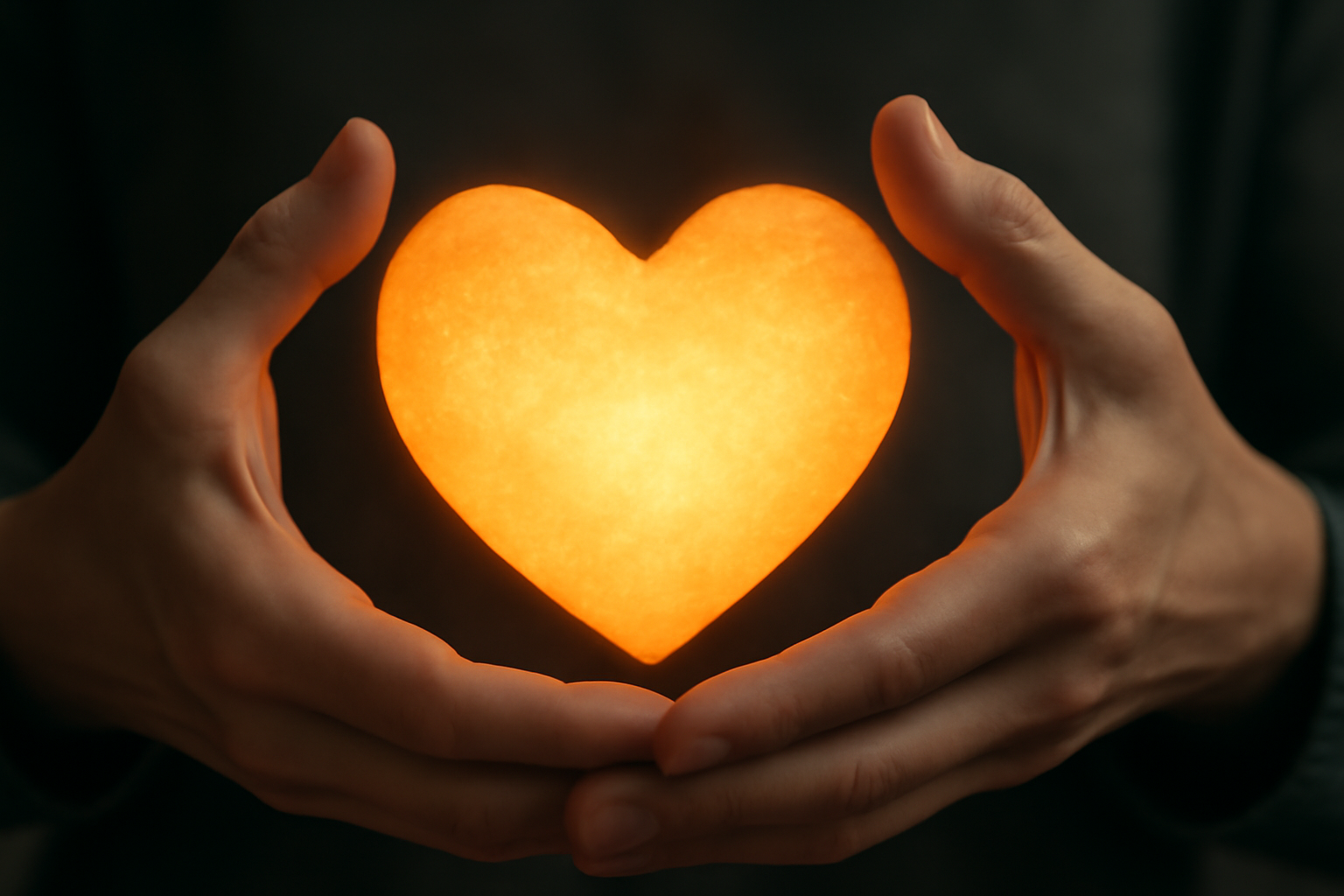 Couple talks in a warm room; post about feeling seen and safe in relationships.