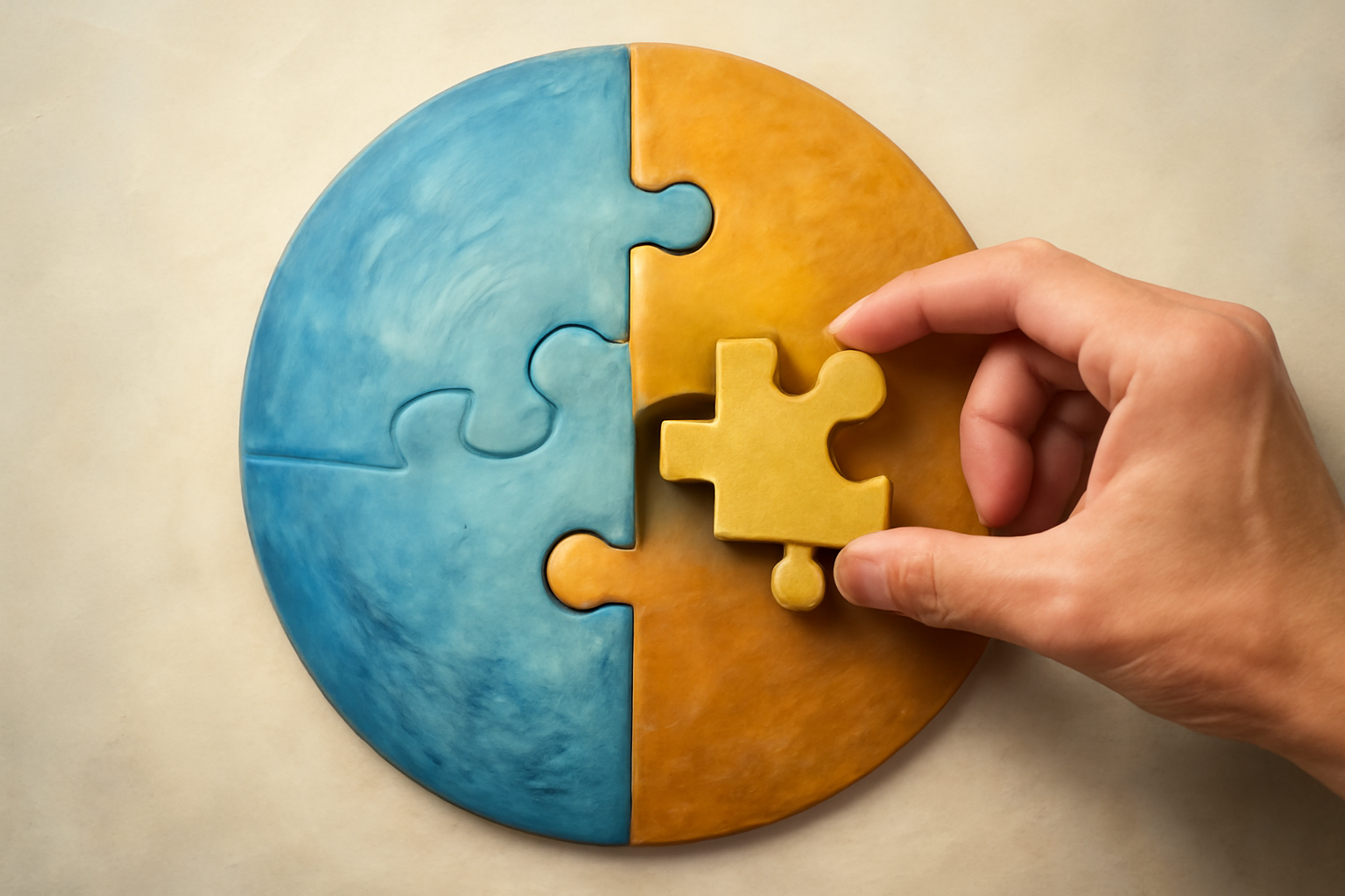 Person finishes tasks with enough balance, letting go of perfection and choosing rest.