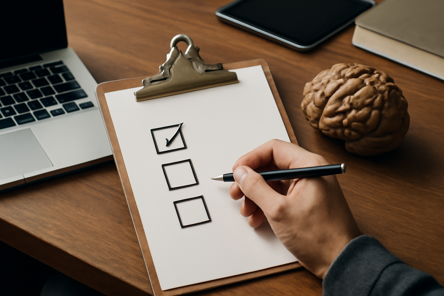 Psychologist compares EMR options on a laptop for Choosing the Right EMR for Psychologists.