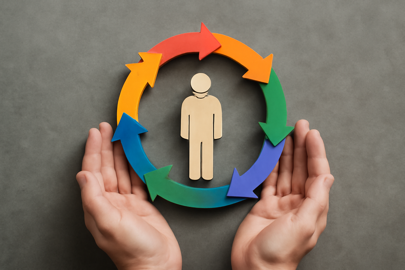 A person practicing mindfulness with a values chart, illustrating ACT for psychological flexibility.