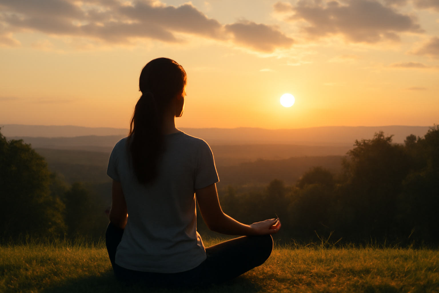 A person sits calmly outdoors, contemplating mood and resilience in daily life.