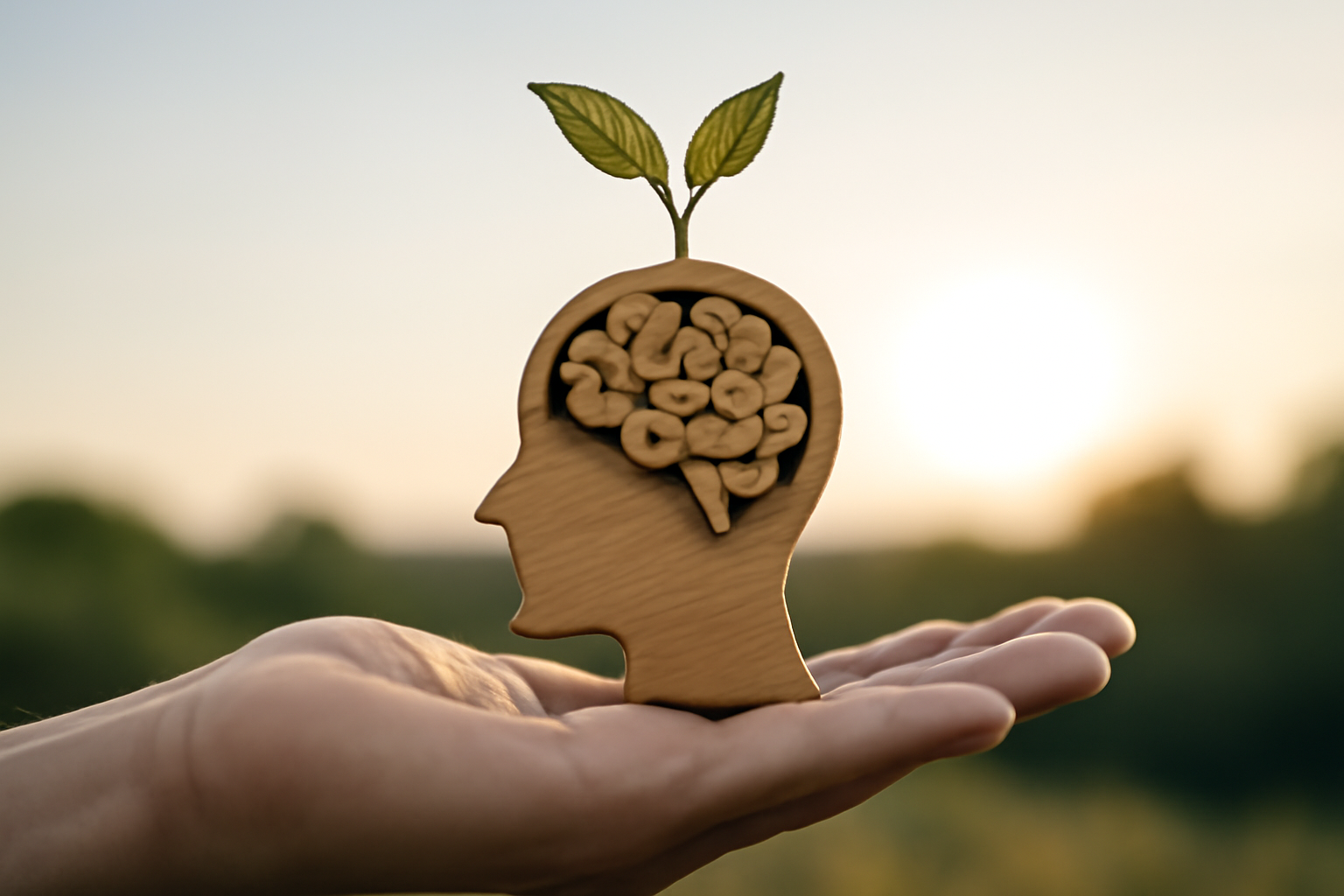 Person with health charts beside banner reading Evidence Based Alternatives for Depression Treatment