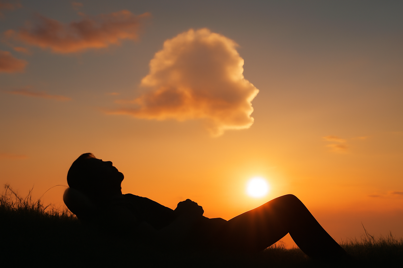 Person meditating in a sunlit room; blog on guided imagery for stress relief, sleep, and pain.