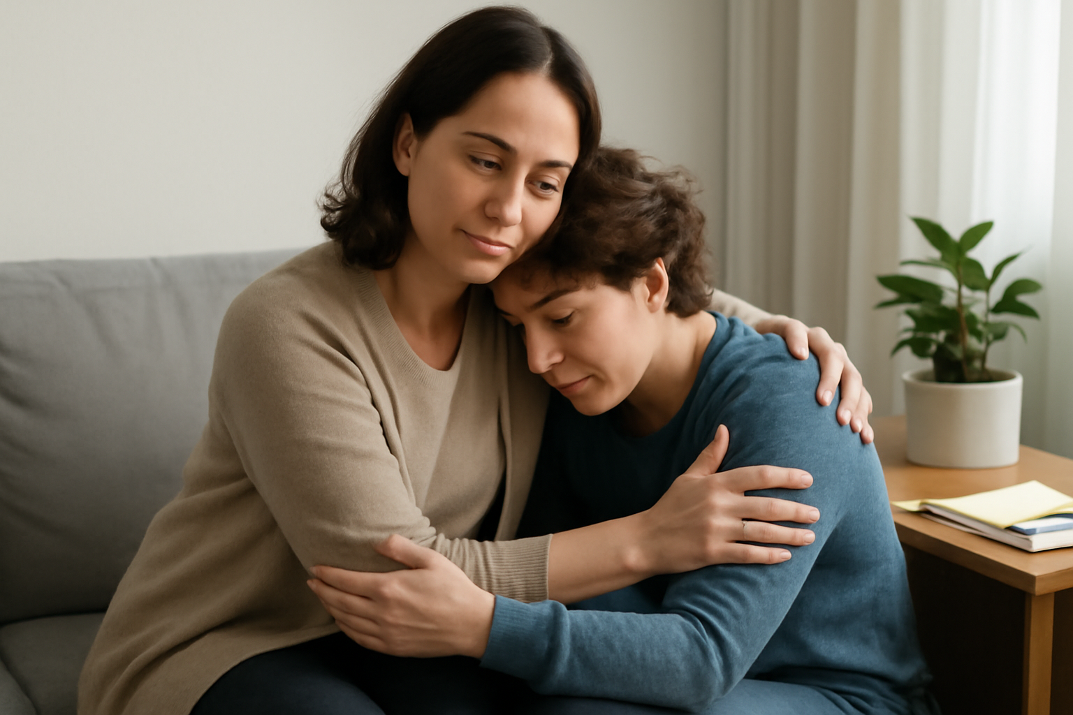 Therapist and couple discuss attachment healing for secure relationships in a warm office.