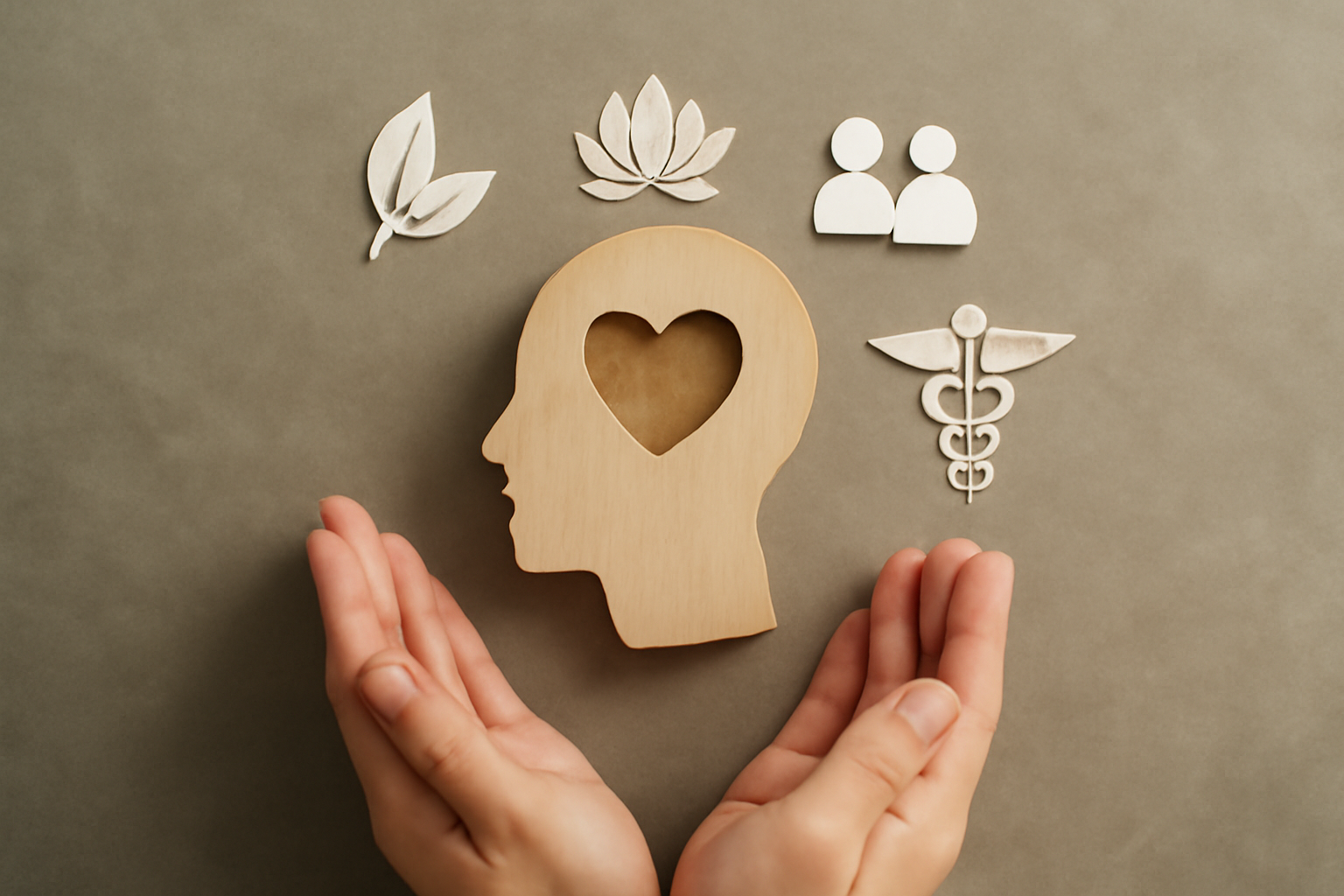 Group practices mindfulness and gentle movement for holistic depression treatment and relationships.