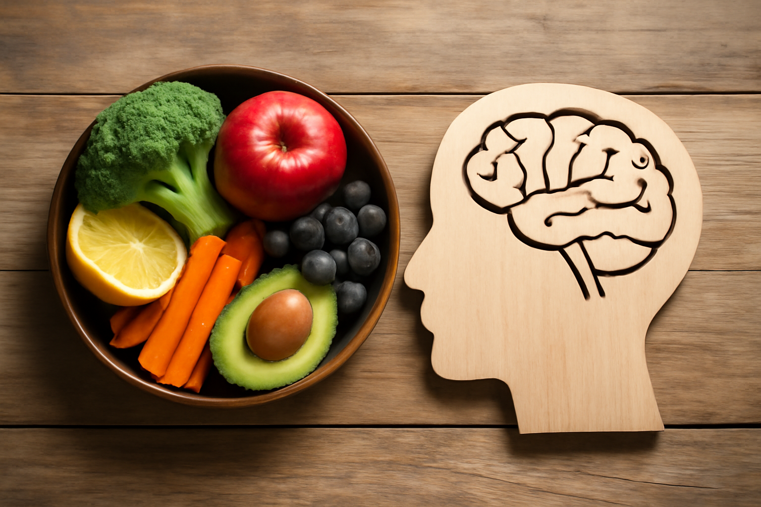 Holistic Nutritionists Guide to Mental Health Support nutritionist featuring fruits and brain.