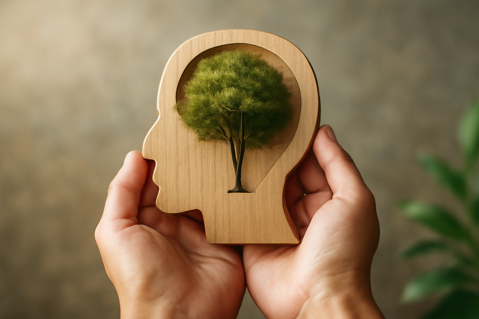 Person meditating among trees, reflecting holistic mental health, mind-body wellness, resilience.