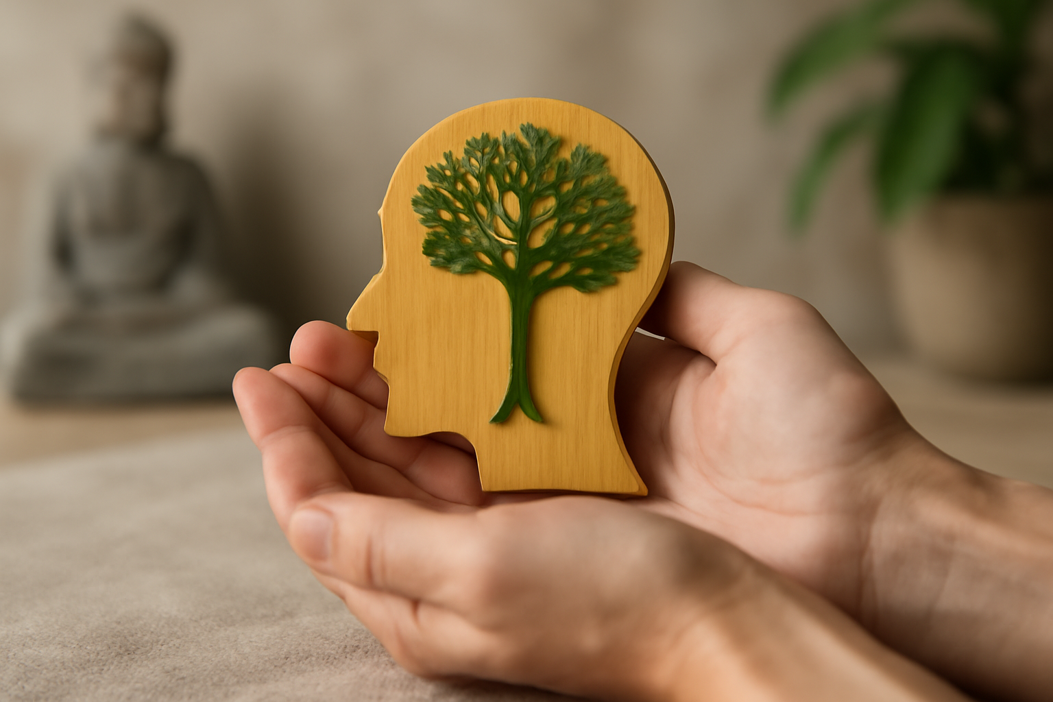 Person meditating outdoors near calm water, symbolizing holistic PTSD therapy and recovery.
