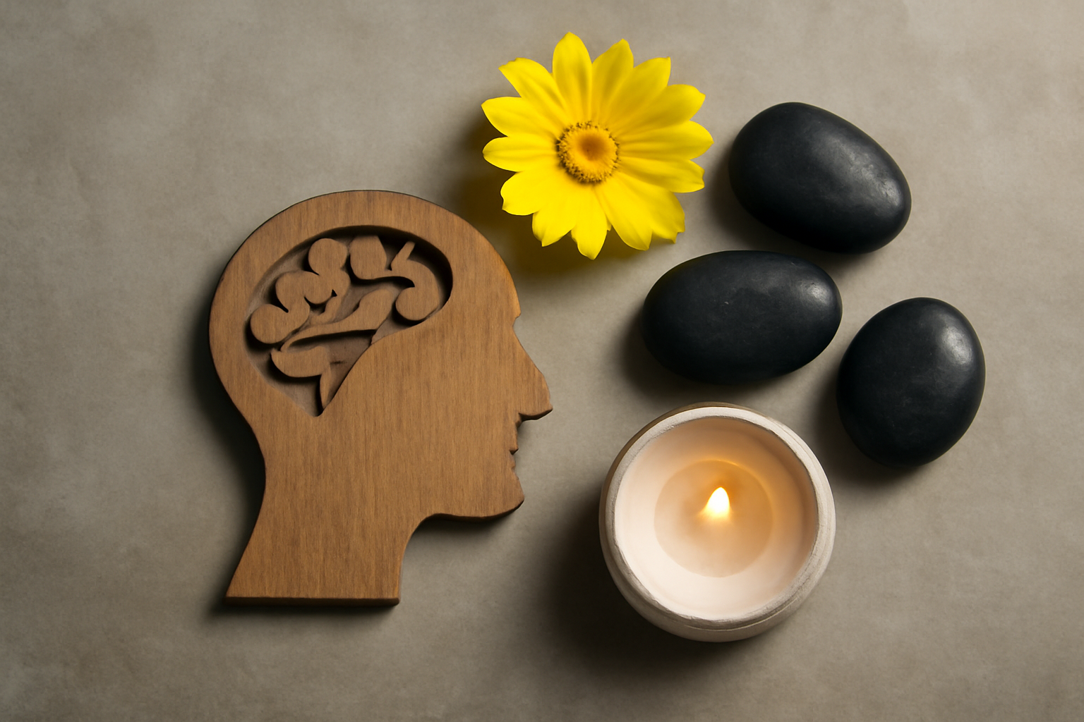Blog post cover shows a person meditating in a sunlit room, with plants, a journal, and a tablet.