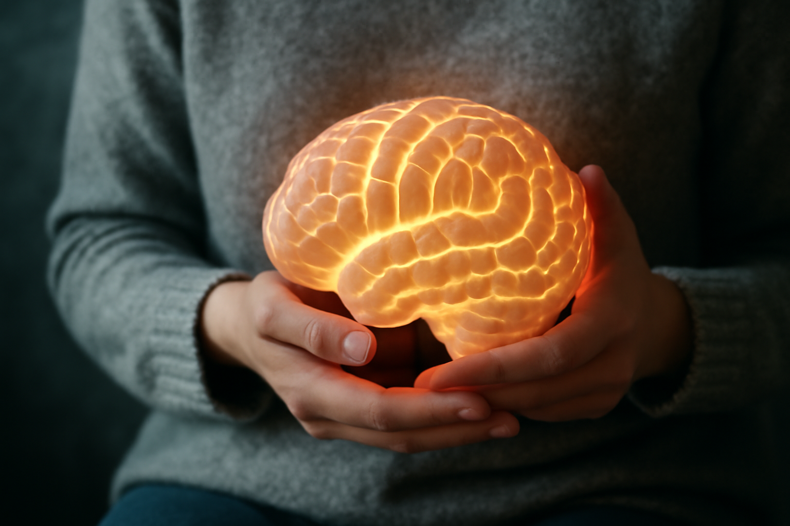 Calm adult practicing deep breathing with a journal, scene about regulating emotions for overwhelm.