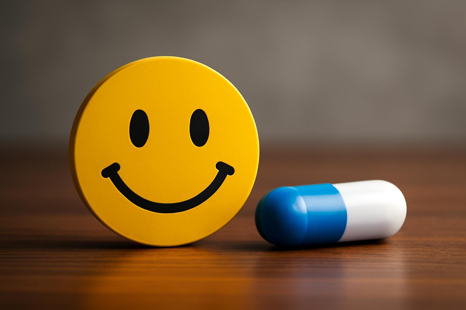 A bottle of Abilify pills beside a dosage chart and side effects icons on a clean white surface.