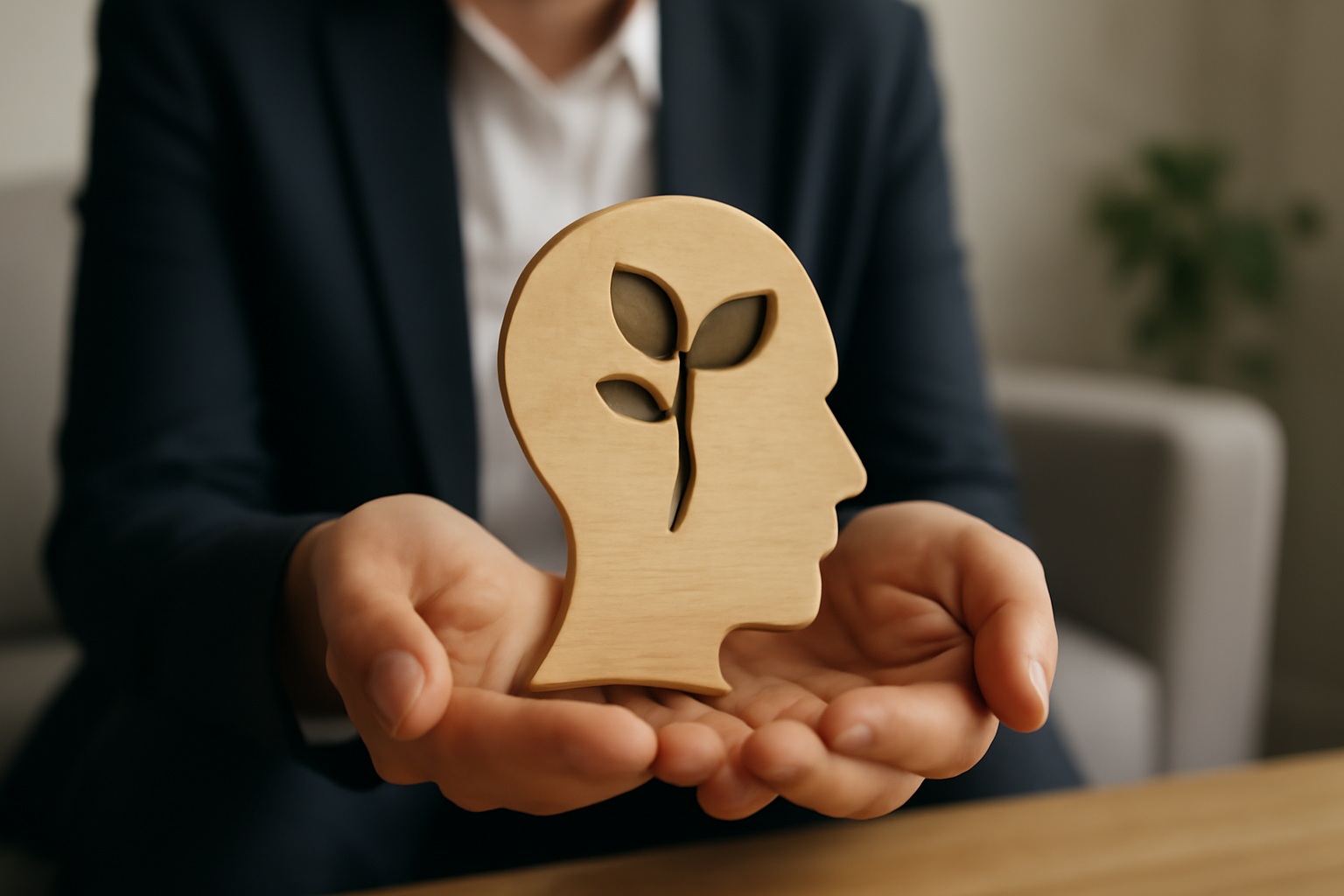 Counselor’s office with charts, calendar, and client notes guiding growth and access in practice.