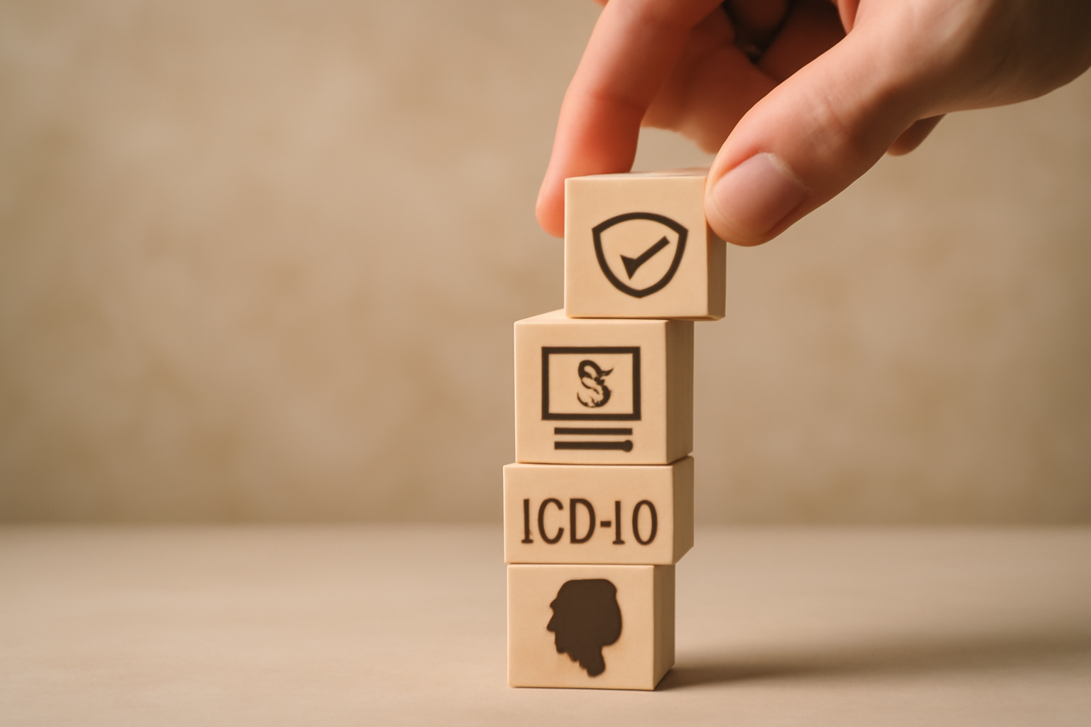 Mental health professional analyzes insurance forms and CPT/ICD-10 codes for a billing guide.