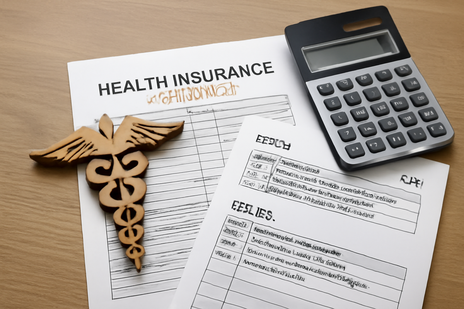 Desk with CPT and ICD-10 code sheets, calculator, and a laptop displaying a mental health billing guide.