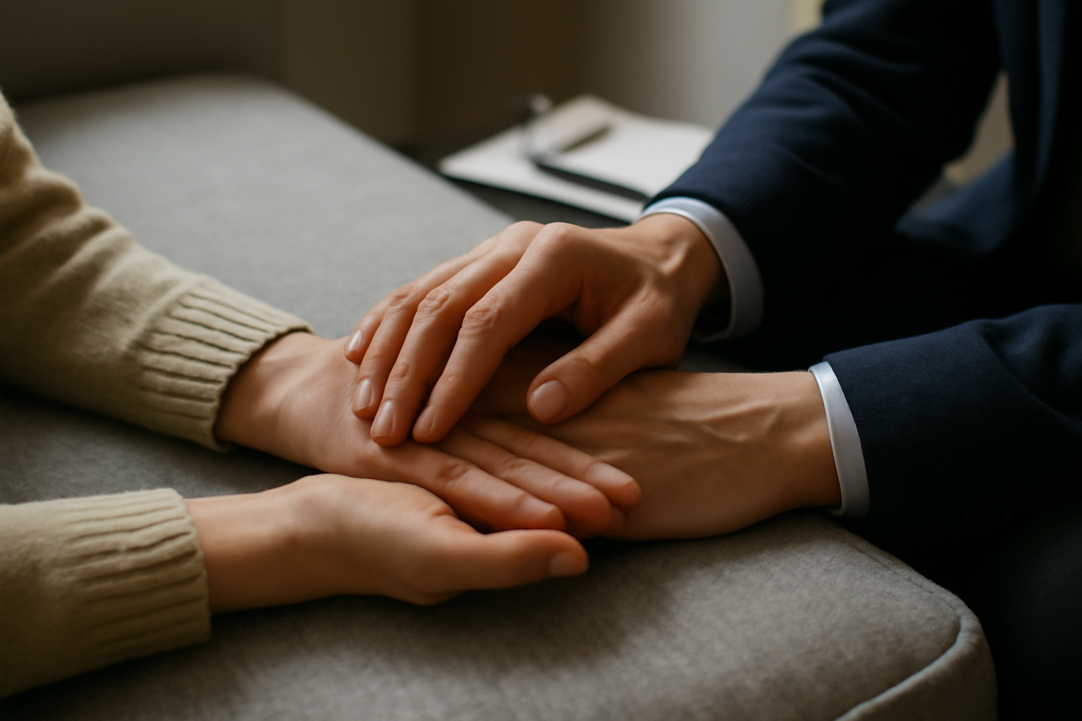 Calm therapy session focused on setting healthy boundaries and addressing control issues.