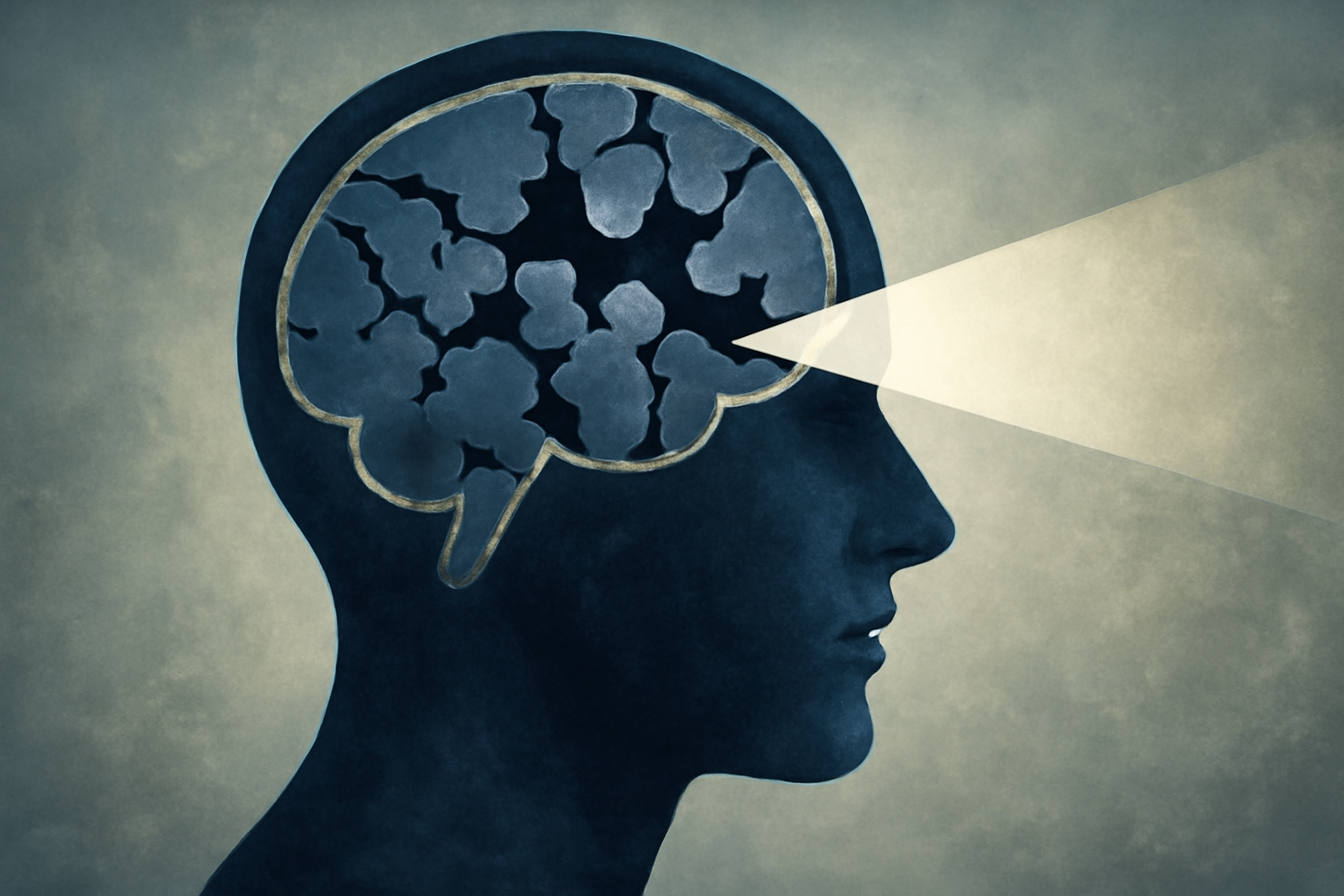 Brain diagram highlights symptoms, clinician with patient, and support icons for schizophrenia overview.