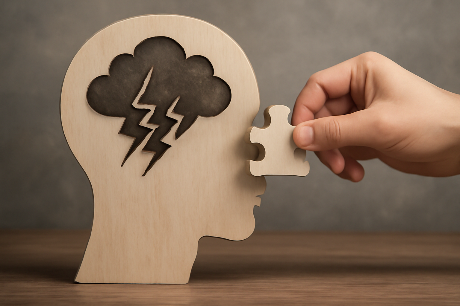 Person at desk clutching head with stress icons; Understanding Psychological Stress Signs and Practical Coping