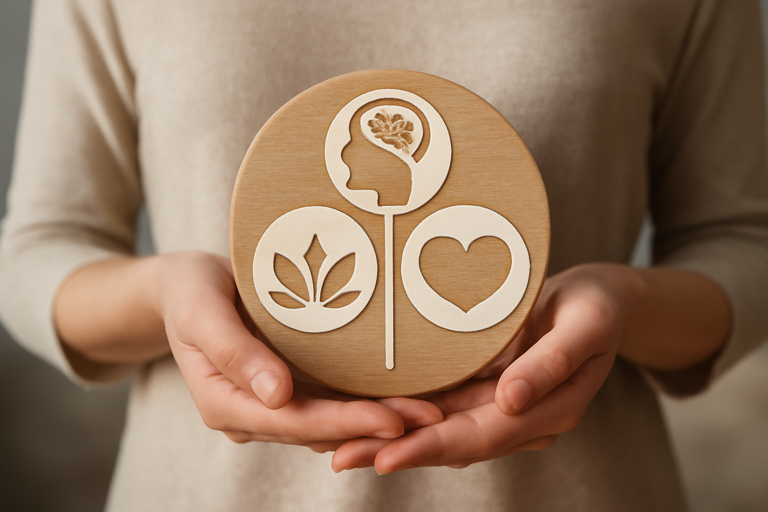Person meditating among trees and sunlight, symbolizing mental health and mind-body-spirit balance.