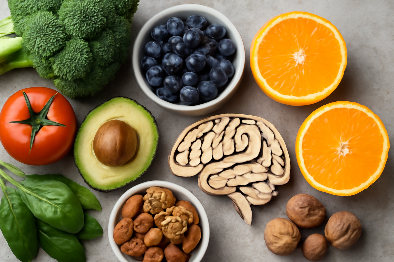 Person arranging a vibrant plate of fruits and vegetables for a blog post on mood and brain health.