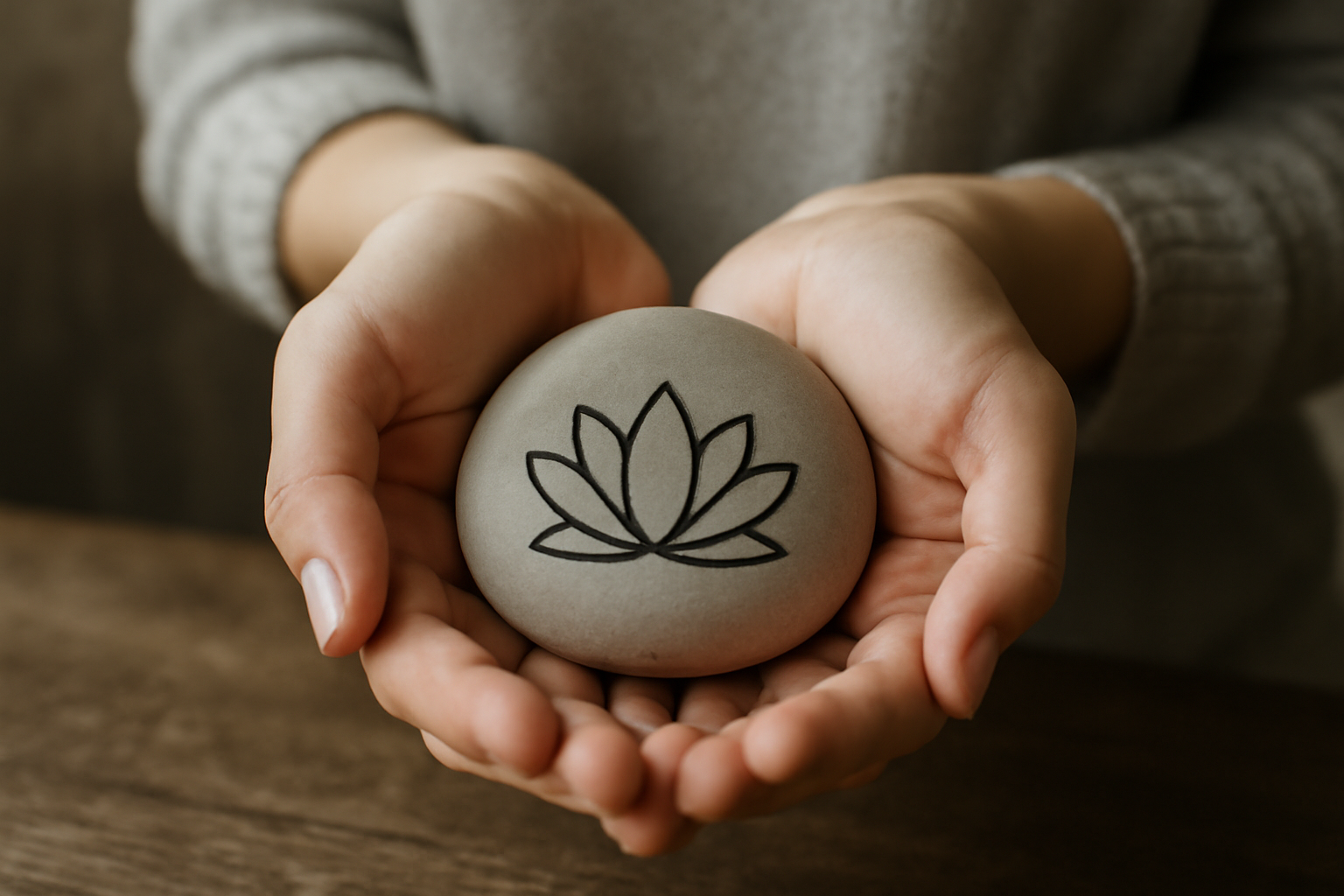 Person meditating beside a plant-filled desk; Practical Stress Management Strategies for Wellbeing.