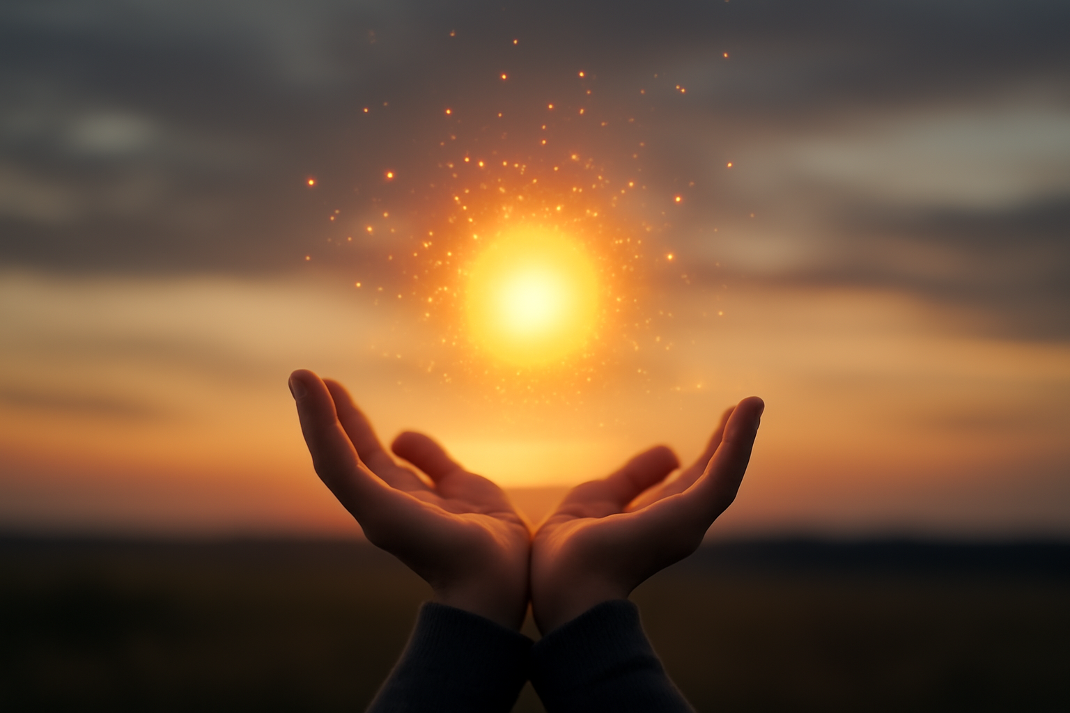 Calm person meditating by a sunlit window with nature, symbolizing present moment healing and resilience.