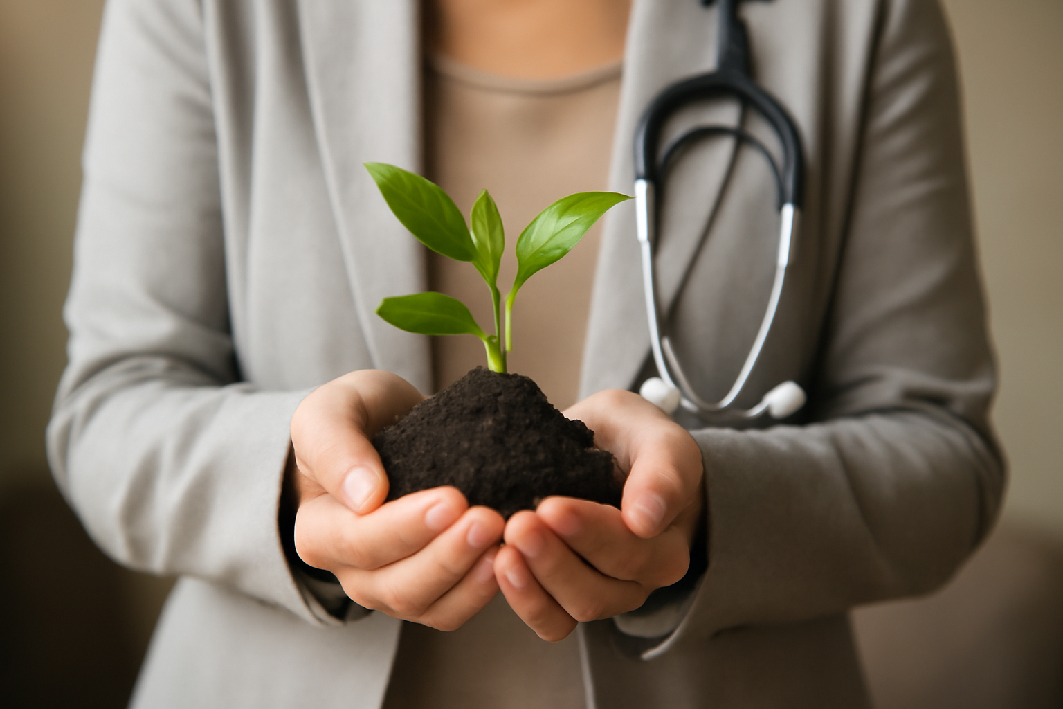 Calm therapist office with plant; growth and sustainability for private therapy practice blog