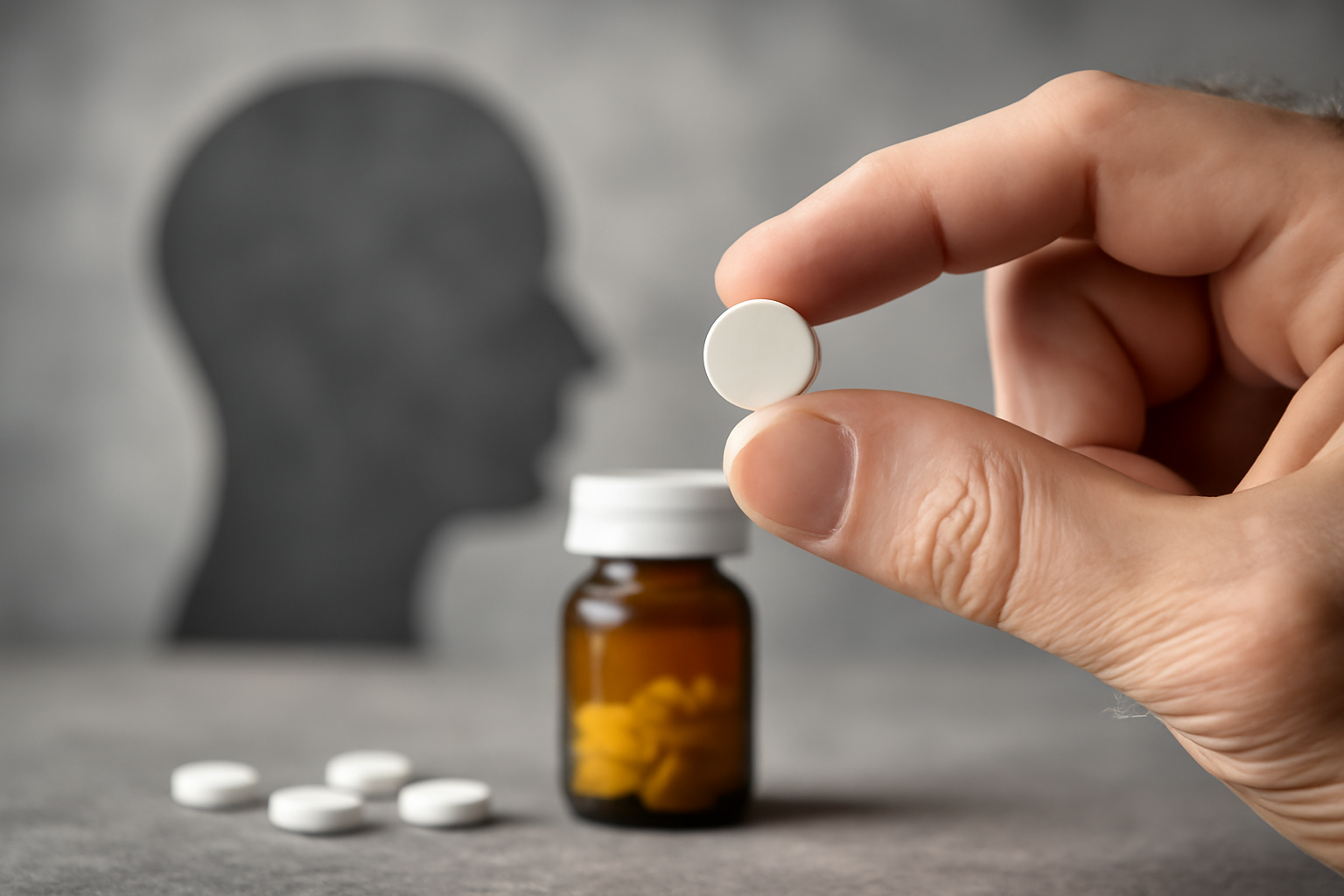 A Quetiapine bottle sits beside a dosage chart and clinician notes on safety and side effects.