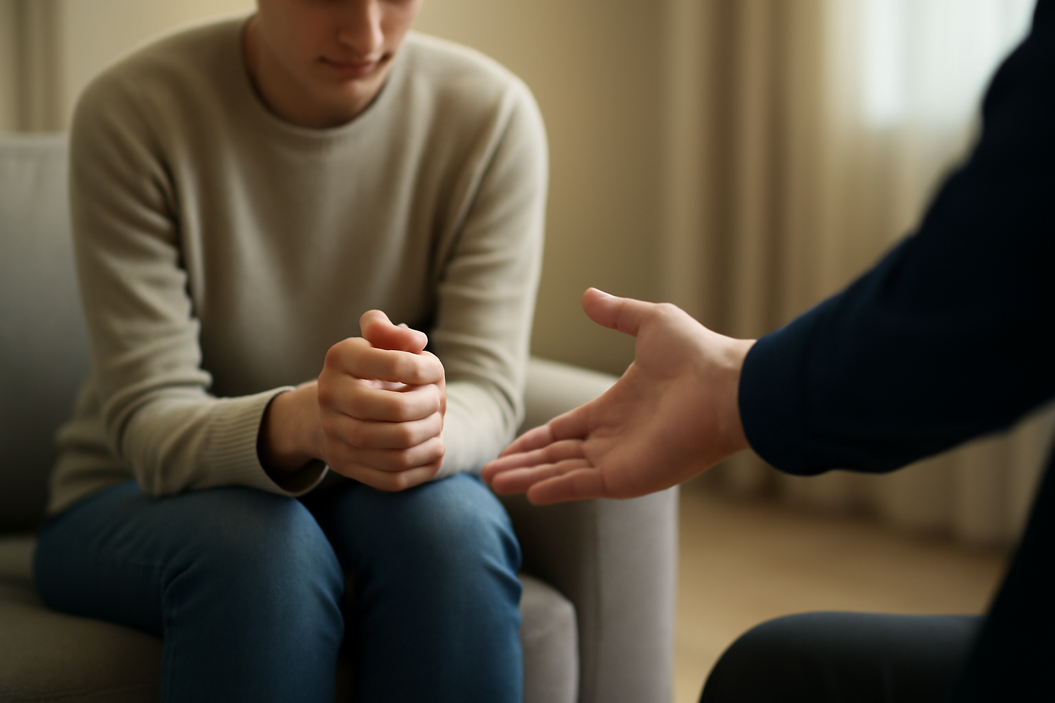 Person in therapy and a support group; Understanding Social Anxiety Disorder Treatment and Support