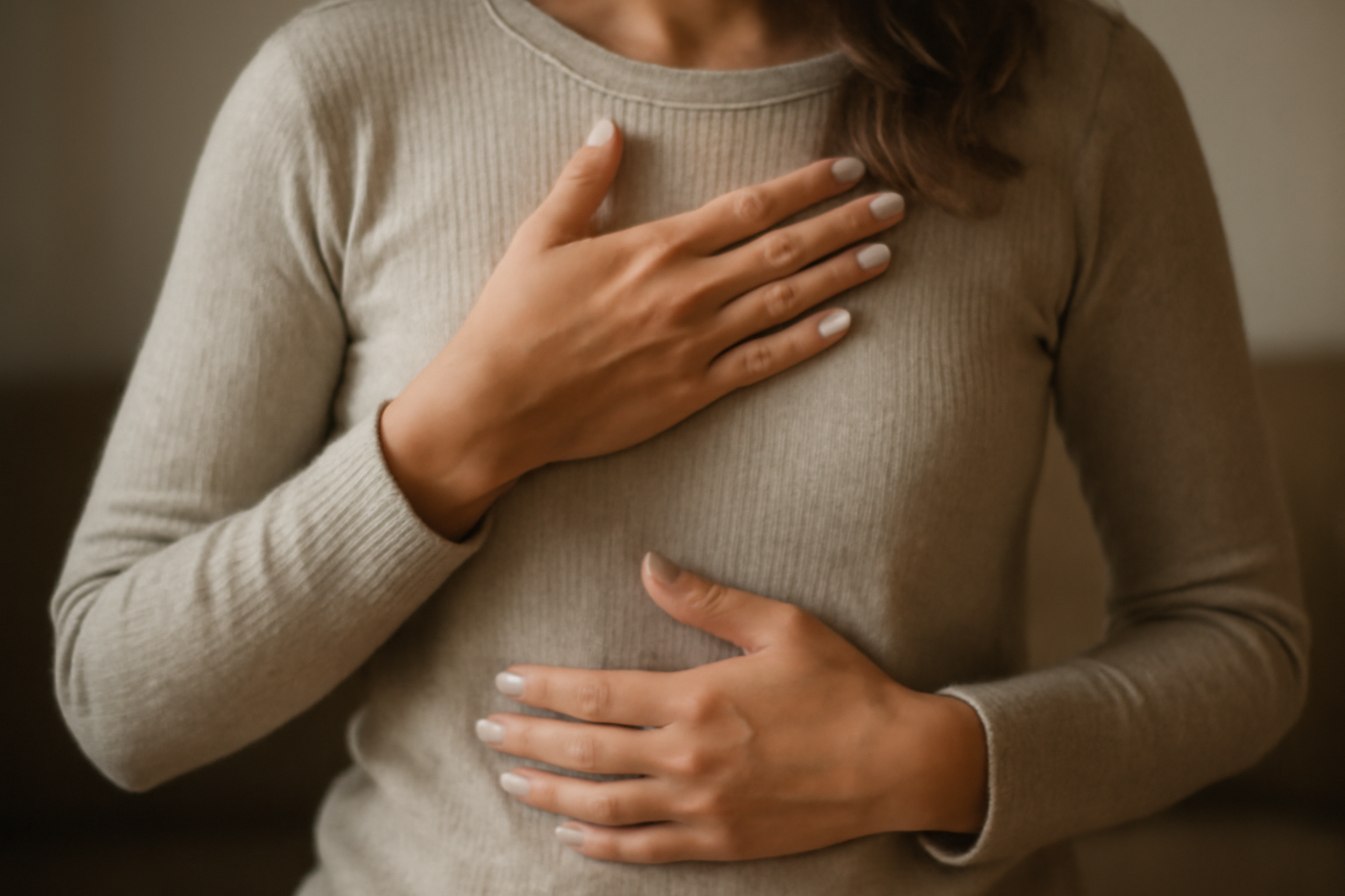 Calm person doing breath and body awareness; Somatic Healing for Trauma Recovery and Regulation