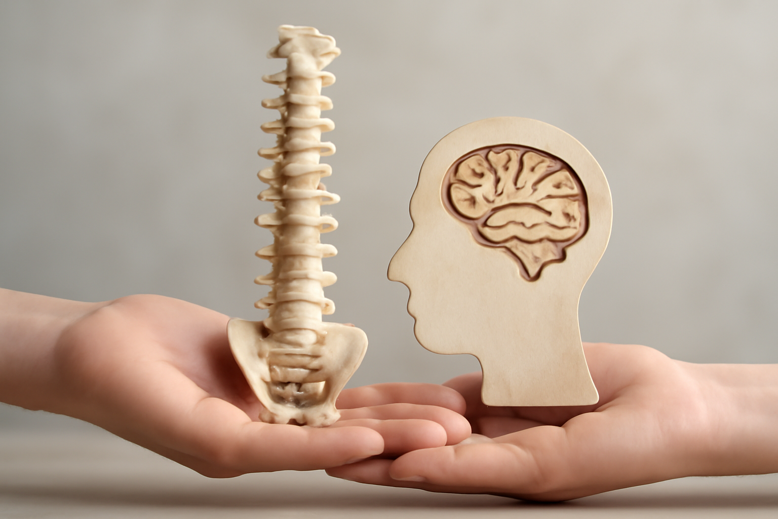 Person on chiropractic table as practitioner adjusts spine; post explores spine health and mood.