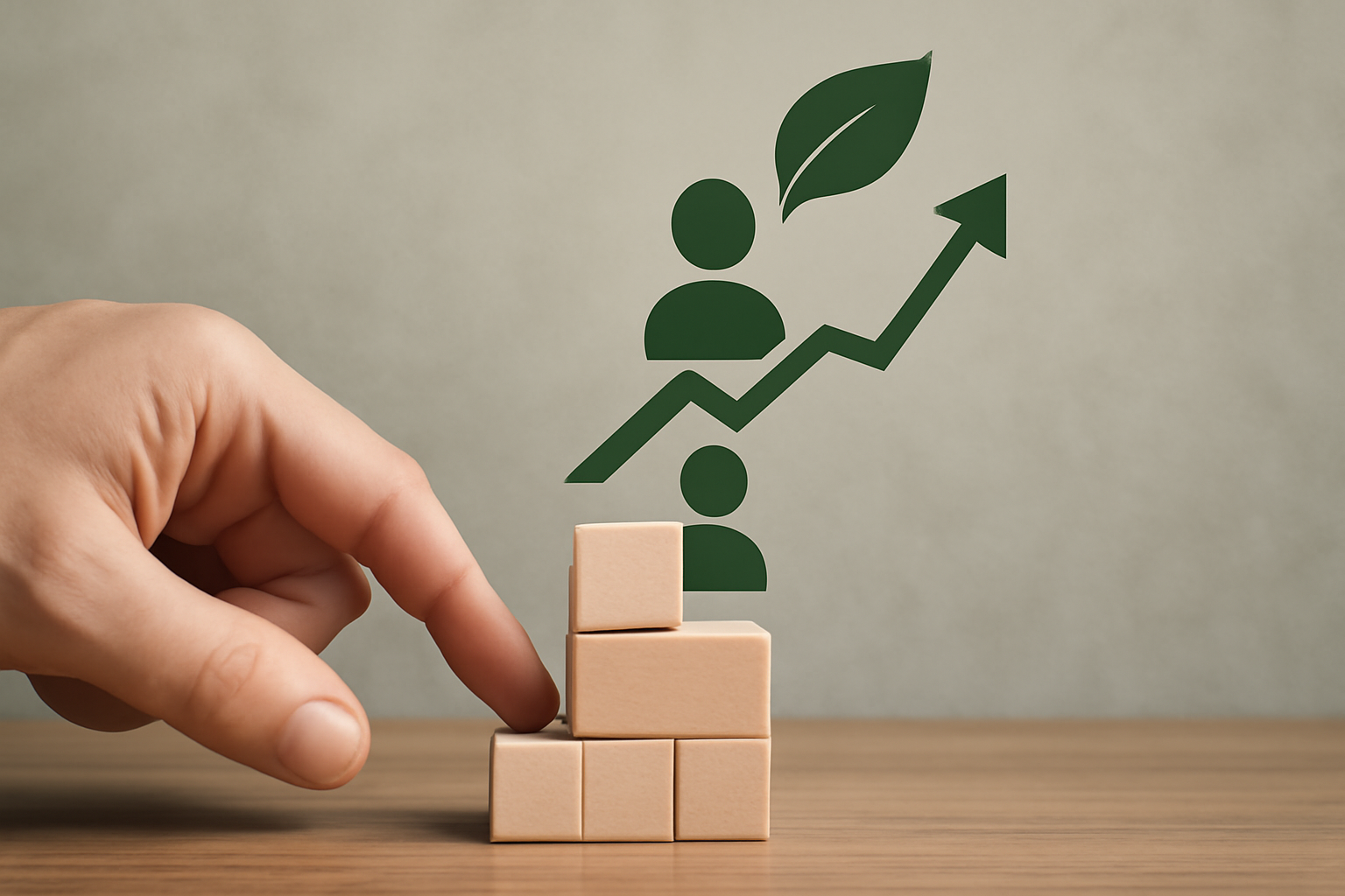 Therapy practice growth dashboard with charts, gears, metrics, and a calm office scene and systems.